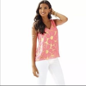 Lilly Pulitzer | Cipriani Pink Sun Ray Floral Top